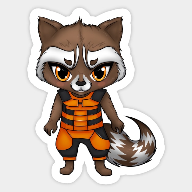 Chibi Rocket Raccoon Sticker by Purplehate